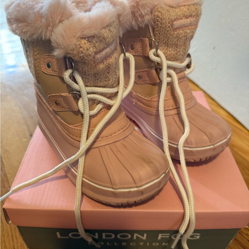 London Fog Pink Rain & Snow Boots